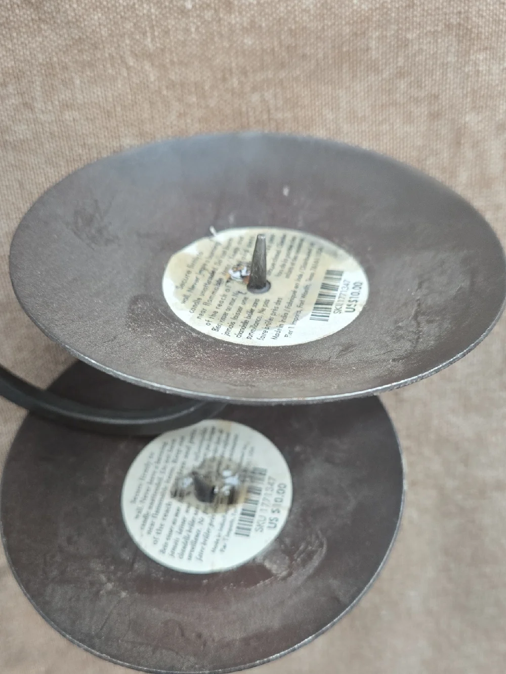 Decorative Metal Wall Sconce Pair in Bronze